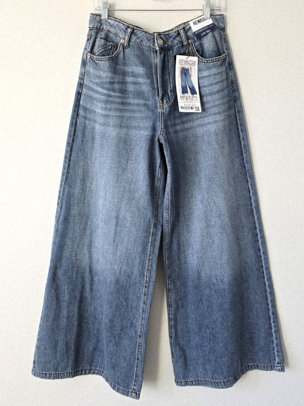 Rewash High Rise Wide Leg Jeans 29 Medium Wash Palazzo NWT